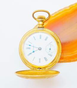 Ladies Vintage Gold Filled Hampden Molly Stark Floral Etched Hunting Case Pocket Watch  31.0g alternative image
