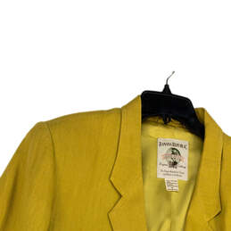 Womens Yellow Notch Lapel Pockets Long Sleeve Three Button Blazer Size XL