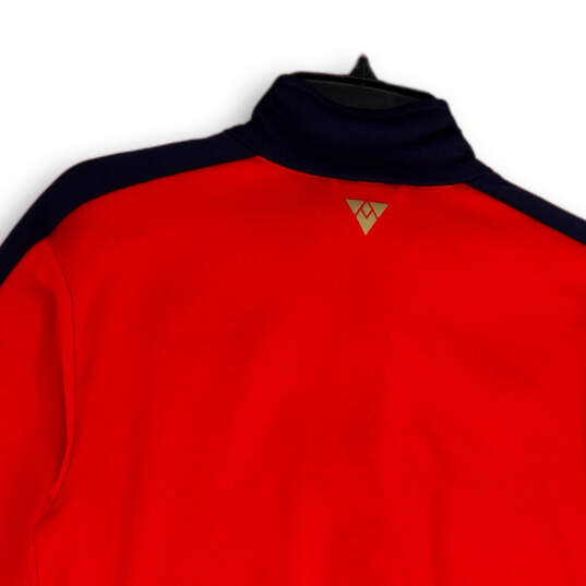 Womens Red Blue Long Sleeve Arsenal England Soccer Full Zip Jacket Size S image number 2