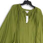 NWT Womens Green Pleated Long Sleeve Split Neck Knee Length Sundress Sz 5X image number 3
