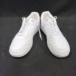 Mens Bishop BP91627 White Leather Lace Up Low Top Sneaker Shoes Size 10M