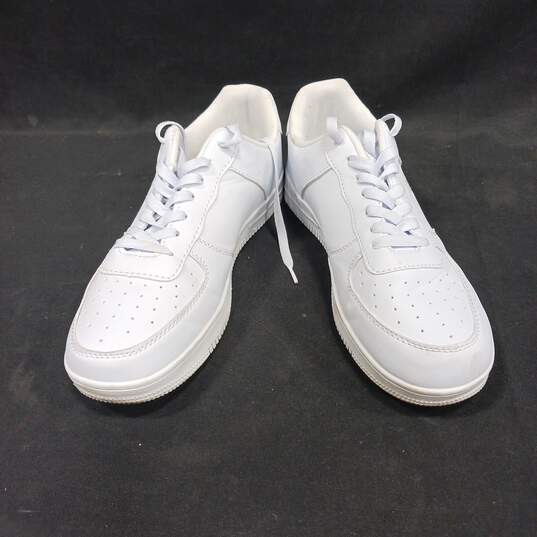 Mens Bishop BP91627 White Leather Lace Up Low Top Sneaker Shoes Size 10M image number 1