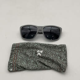 Mens Gray Lightweight Full Rim Water Friendly Square Sunglasses w/ Dust Bag