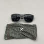Mens Gray Lightweight Full Rim Water Friendly Square Sunglasses w/ Dust Bag image number 1