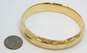 14K Gold Woven Etched Domed Hinged Oval Bangle Bracelet 19.7g image number 6
