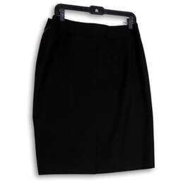 Womens Black Stretch Side Zip Back Slit Straight & Pencil Skirt Size 12 alternative image