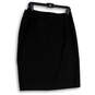 Womens Black Stretch Side Zip Back Slit Straight & Pencil Skirt Size 12 image number 2