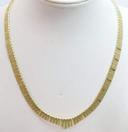 14K Gold Vintage Etched Collar Necklace 28.6g