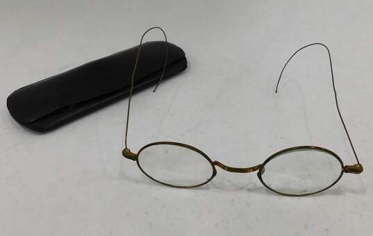 Antique Vintage SPA Wire Rim Eyeglasses Spectacles w/Case image number 1