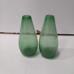 Hecho En Mexico Green Glass Vases