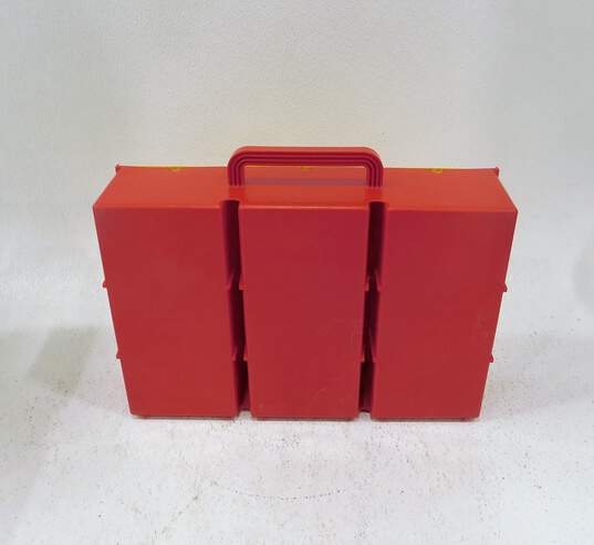 LEGO Red & Yellow Storage Bin Slide Case w/ LEGO Ikea Bygglek White Storage Box image number 5