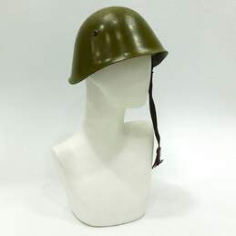 Vintage Cold War Era Bulgarian Army Steel Military Combat Helmet w/ Chin Strap