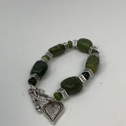 Designer Brighton Green Stone Large Beads Classic Serpentine Charm Bracelet