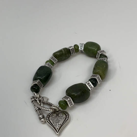 Designer Brighton Green Stone Large Beads Classic Serpentine Charm Bracelet image number 1