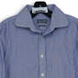 Mens Blue Striped Slim Fit Long Sleeve Spread Collar Button-Up Shirt Size M image number 2