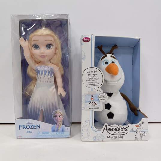 Disney Frozen Elsa and Interactive Olaf Dolls IOB image number 1