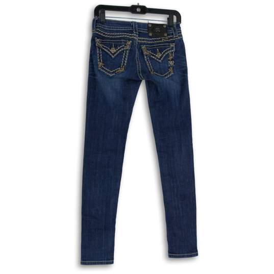 Womens Blue Denim Medium Wash 5-Pocket Design Skinny Jeans Size 25 image number 2