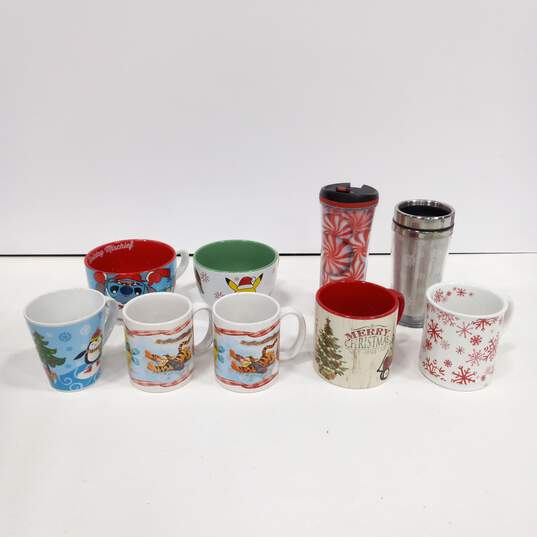 Christmas Mugs Assorted 9pc Lot image number 1