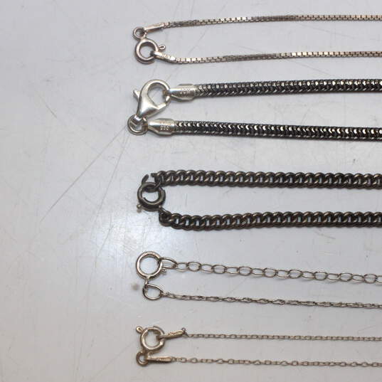 Assortment of 5 Sterling Silver Necklace Chains - 42.7g image number 6