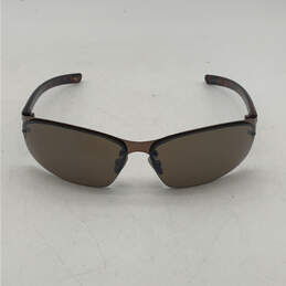 Womens TH8064 Tortoise Brown Rectangle Half Rim Wrap Designer Sunglasses