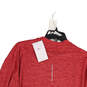 NWT Womens Red Thumb Hole Long Sleeve Pullover Activewear T-Shirt Size XL image number 4