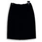 Womens Black Back Zipper Slit Knee-Length Straight Pencil Skirt Size 2 image number 4
