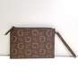 Guess G Logo Brown Leather Wristlet Clutch Wallet image number 2