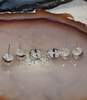 3 Pairs of Sterling Silver Moonstone Stud Earrings - 6.5g image number 3