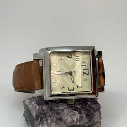 Designer Silpada Silver-Tone Square Dial Stainless Steel Analog Wristwatch