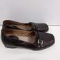 Womens Brown Leather Slip On Square Toe Low Top Loafer Shoes Size 7.5W image number 2