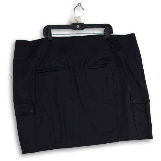 NWT Womens Black Flat Front Elastic Waist Pull-On Mini Skirt Size 3X image number 1