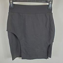 C2H4 Women Black Asymmetrical Midi Skirt S alternative image