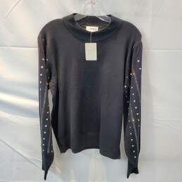 Carmen Marc Valvo Black Long Sleeve Pullover Sweater NWT Size XL