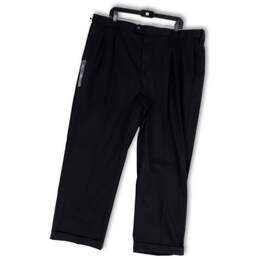 NWT Mens Black Classic Fit No-Iron Stretch Pockets Dress Pants Size 42X30