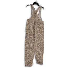 NWT Womens Brown Cheetah Print Sleeveless One-Piece Overall Size Small alternative image