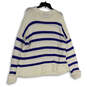 Womens White Blue Striped Crew Neck Knitted Pullover Sweater Size 22/24 image number 4