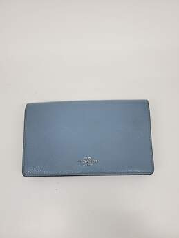 Women Blue Leather Coach wallets/Clutch purse