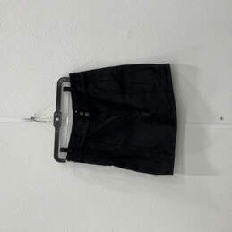 Womens Black Velvet Flat Front Side Zip Retro Mini Skirt Size 31 alternative image