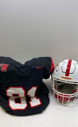 HW High School Jersey (Med.) Shoulder Pads & Football Helmet (Riddell)