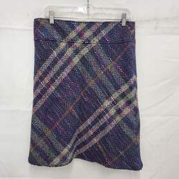 Burberry London WM's Blue & Gray Wool Plaid Skirt Size 10 Authenticated alternative image