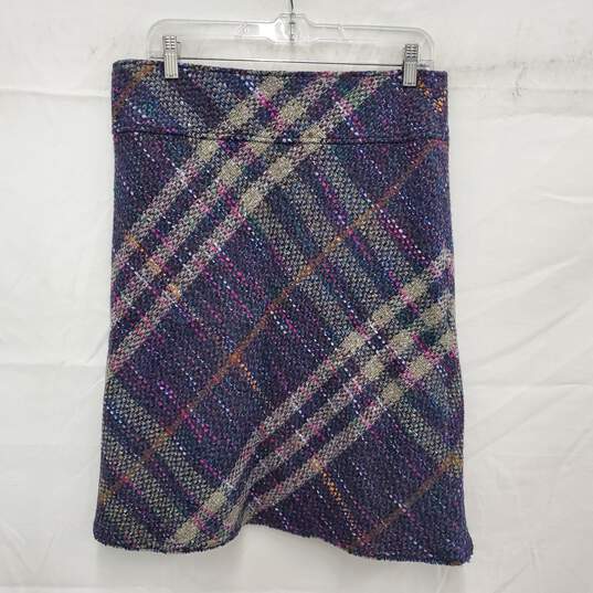 Burberry London WM's Blue & Gray Wool Plaid Skirt Size 10 Authenticated image number 2