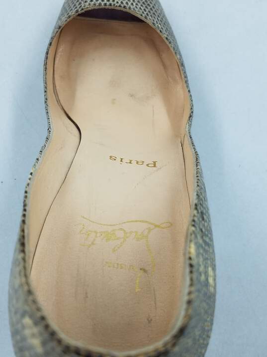 Authentic Christian Louboutin Cream Karung Pumps W 8.5 image number 8