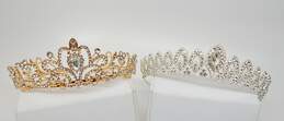 (2) Icy Rhinestone Scrolled & Floral Princess Bridal Tiara / Crowns