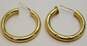 14k Yellow Gold Puffy Post Back Hoop Earrings 3.2g image number 1