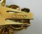 Vintage Coro Gold Tone Floral Clip Earrings & Icy Ribbon Statement Brooch 40.8g image number 5