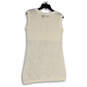 Womens White Knitted Sleeveless Crew Neck Stretch Pullover Vest Size Medium image number 2