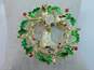 Monet, Gerry & Vintage Gold Tone Enamel Christmas Brooches 79.1g image number 2