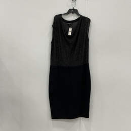 NWT Womens Black Sequin Sleeveless Cowl Neck Bodycon Dress Size 18/20