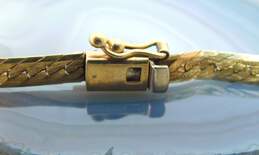 14K Gold Stamped Textured Herringbone Chain Bracelet 5.0g alternative image