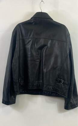DKNY Men's Black Leather Jacket - Size X Large alternative image